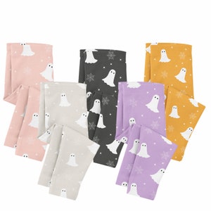 Ghost & Webs Halloween Kid&#39;s Leggings, Ghost Halloween Leggins, Toddler Leggings, Pink Outfit, Youth Leggings, Girl Halloween,  Halloween