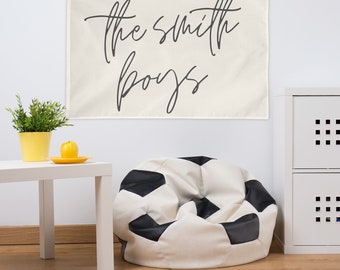 The Boys Banner, Toddler Boy Room Decor, Boy Room Decor, Boy Room Wall Art, Boy Room Wall Flag, Name Wall Art, Name Wall Flag, Playroom Wall