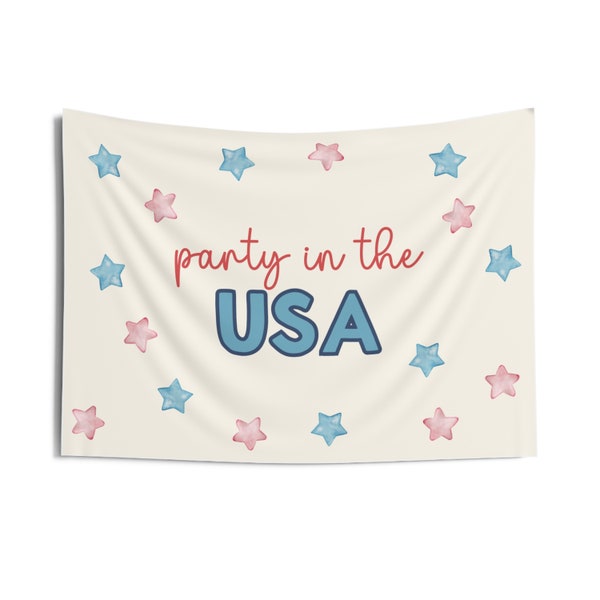 Party in the USA Patriotic Banner, Memorial Day Banner, 4th of July Wall Decor, Memorial Day Decor, Patriotic Backdrop