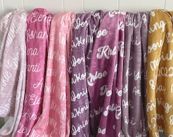 Girl Name Blanket, Tween Gift, Teen Gift, Purple blanket, pink blanket, Kids Name Blanket