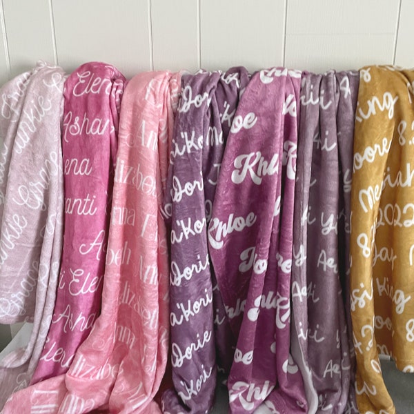 Girl Name Blanket, Tween Gift, Teen Gift, Purple blanket, pink blanket, Kids Name Blanket