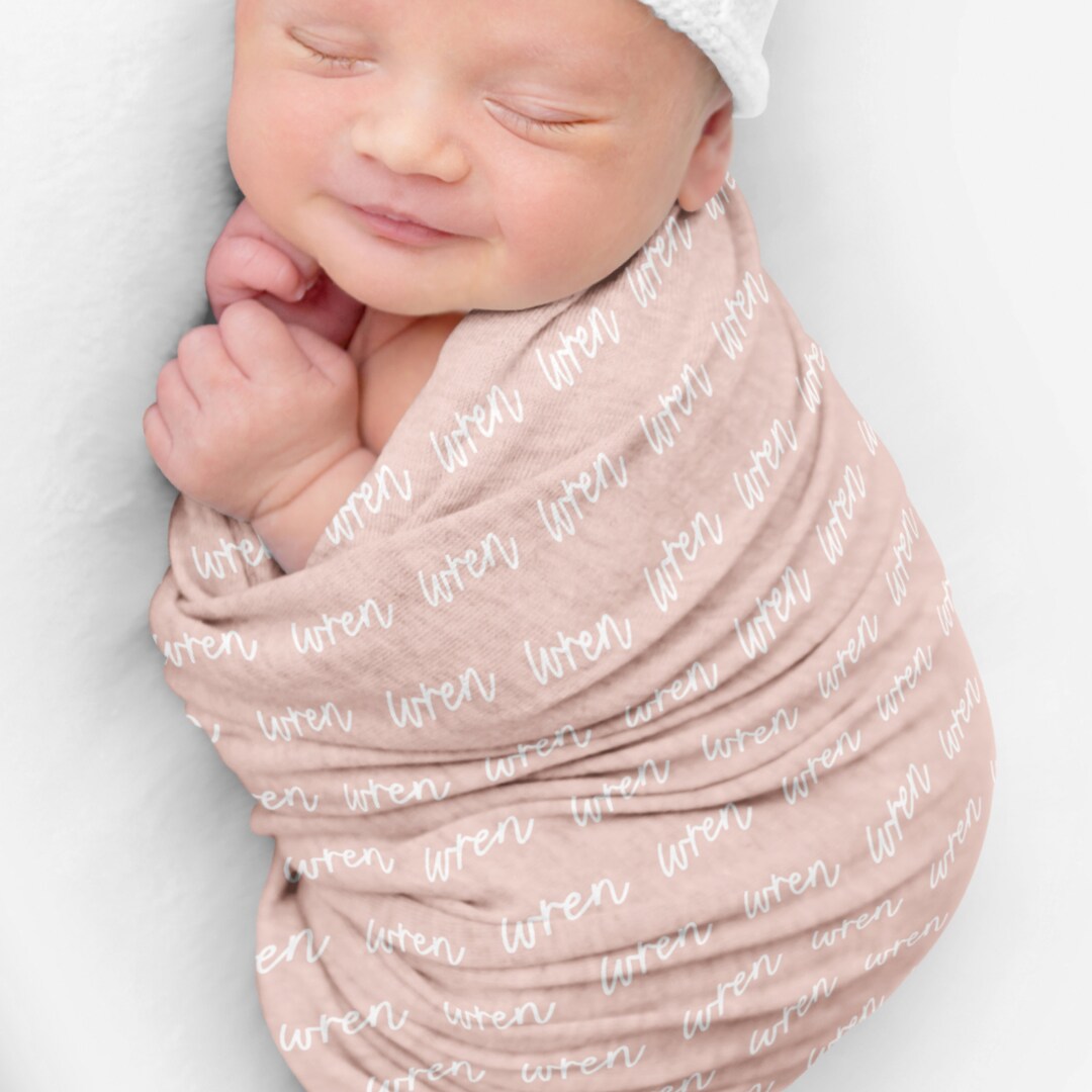 Personalized Baby Swaddle Blanket, Name Swaddle Blanket, Newborn
