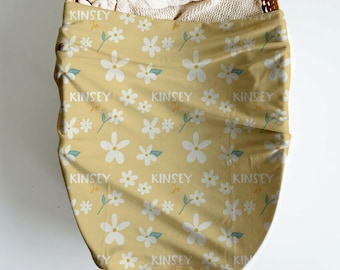 Personalized Daisy Minky Baby Swaddle Blanket