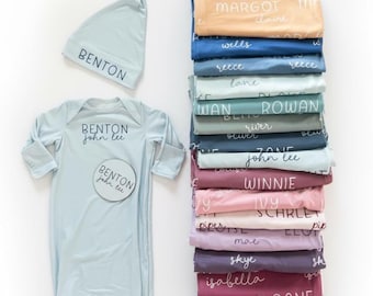 Personalized Baby Swaddle Blanket Gift Sets, Swaddle and Hat with Name, Girl Baby Shower Gift, Baby Boy Personalized Gift
