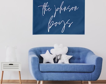 The Boys Banner, Toddler Boy Room Decor, Boy Room Decor, Boy Room Wall Art, Boy Room Wall Flag, Name Wall Art, Name Wall Flag, Playroom Wall