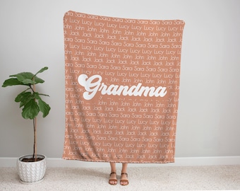 Grandma Blanket, Personalized Custom Blanket, Name Blanket, Mothers Day Gift, Grandma Gift, Grandma Name Blanket, Personalized Grandma Gift