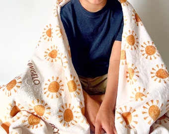 Personalized Sun Blanket, Custom Name Blanket, Easter Gift, Blanket, Boho Stuffer, Minimalist Decor, Blanket Gift