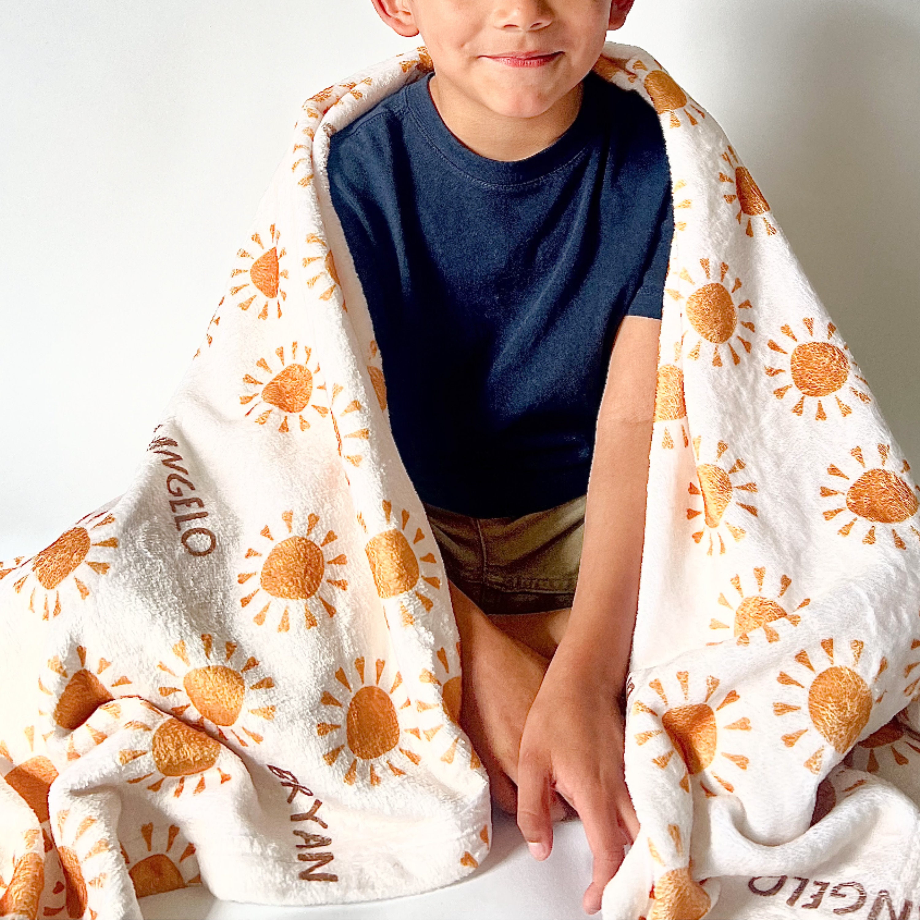 Personalized Sun Blanket, Custom Name Blanket, Easter Gift, Blanket, Boho Stuffer, Minimalist Decor, Blanket Gift