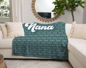 Nana Blanket, Personalized Custom Blanket, Name Blanket, Mothers Day Gift, Grandma Gift, Grandma Name Blanket, Personalized Grandma Gift