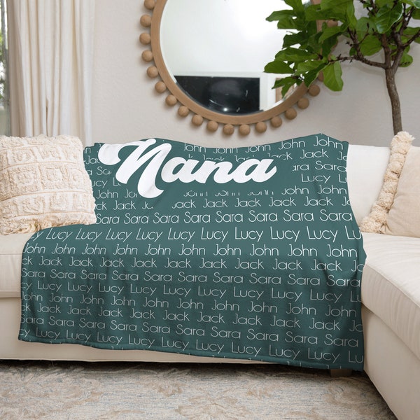 Nana Blanket, Personalized Custom Blanket, Name Blanket, Mothers Day Gift, Grandma Gift, Grandma Name Blanket, Personalized Grandma Gift
