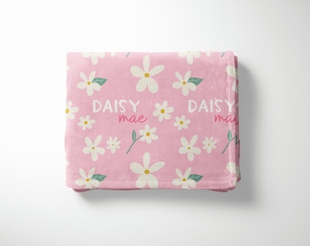 Daisy Girl Name Blanket, Baby Blanket, personalized baby blanket, personalized gifts for baby, baby gift, Daisy Flower Blanket, Girl Gift