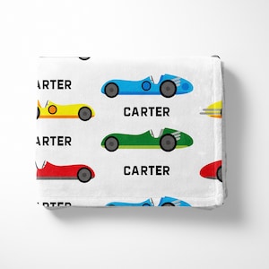 Race car Personalized Name Blanket, Racecar Custom Name Blanket, First Middle Name Blanket, Baby Boy Blanket, Kids Blanket, Christmas Gift