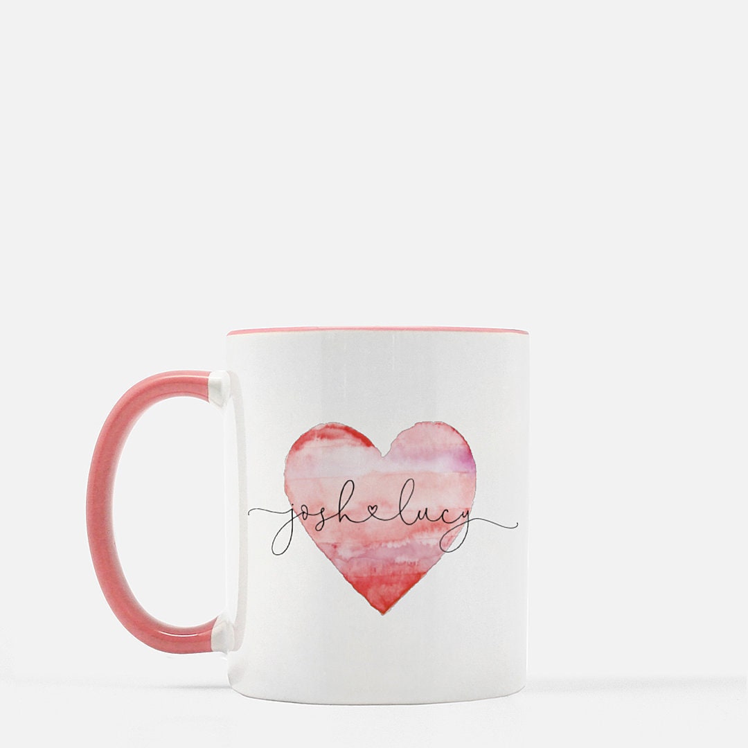 Personalized Heart Mug Valentine Gift Valentine's Day | Etsy