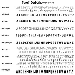 Font preview for custom blanket text