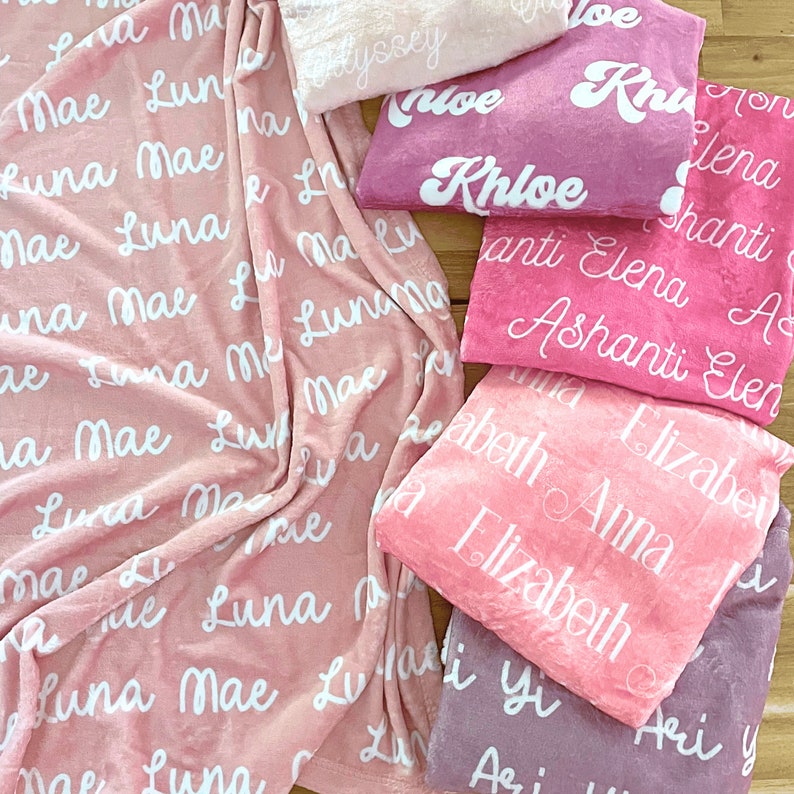 Baby blankets for girls personalized with names
