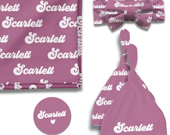 Personalized Name Swaddle Blanket, Newborn Photo Prop