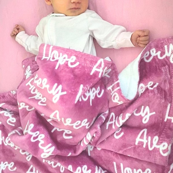 Personalized Custom Blanket, Name Blanket, Blanket Gift, Baby Blanket, Kids Blanket, Personalized Gift, Custom Gift, Purple Blanket, Girl