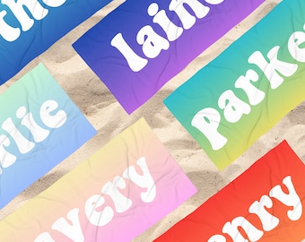 Personalized Beach Towel with Name, Packable Towel