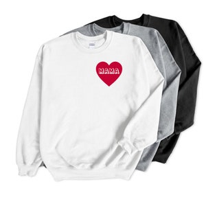 Mama HEART Sweat-shirt de la Saint-Valentin, Tenue de la Saint-Valentin, Saint-Valentin assortie, Sweat-shirt unisexe, Tenues de La Saint-Valentin assorties image 3