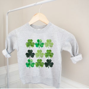 Toddler St Patricks Day Clover Shirt, Toddler Shirt, St. Pats Day Outfit, Kids Clover Outfit, Kid Valentine Shirt, Watercolor Clovers