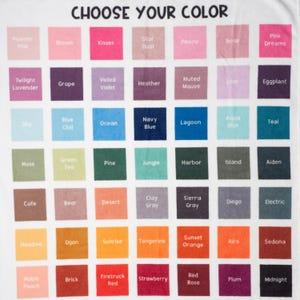 May include: A color chart with the text "CHOOSE YOUR COLOR" at the top. The chart displays a grid of color swatches, each labeled with a unique color name, ranging from pinks and purples to greens, blues, oranges, and reds.