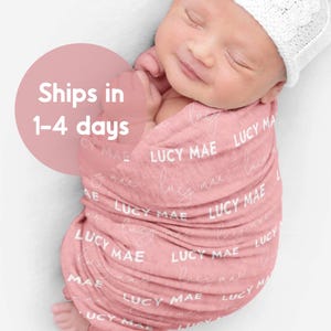 Personalized Newborn Swaddle Blanket, Name Swaddle, Swaddle Gift, Baby Swaddle, Kids Blanket, Personalized Gift, Custom Gift, Gift Newborn image 1