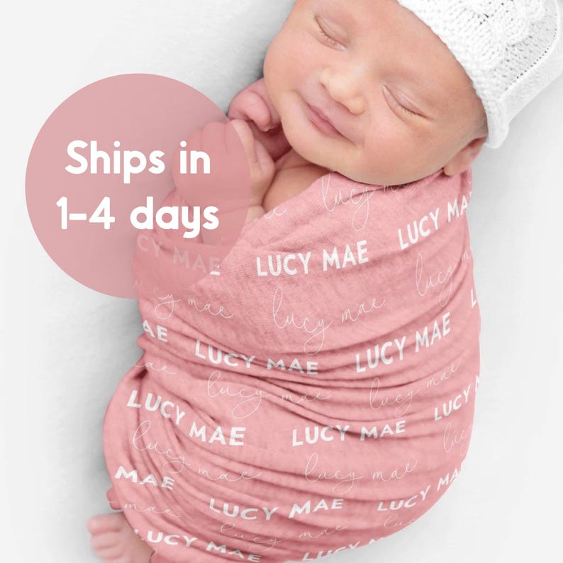 Personalized Newborn Swaddle Blanket, Name Swaddle, Swaddle Gift, Baby Swaddle, Kids Blanket, Personalized Gift, Custom Gift, Gift Newborn image 1