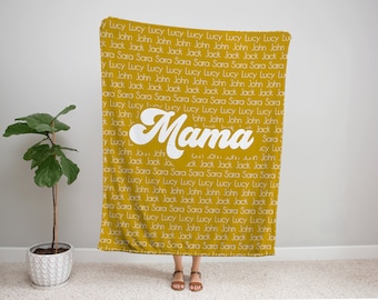 Mama Blanket, Personalized Custom Blanket, Name Blanket, Mothers Day Gift, Grandma Gift, Grandma Name Blanket, Personalized Grandma Gift