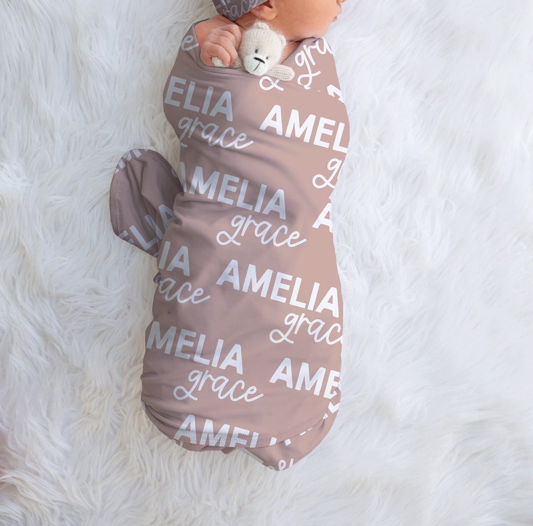 Personalized Baby Name Swaddle, Newborn Name Swaddle, Girl Swaddle