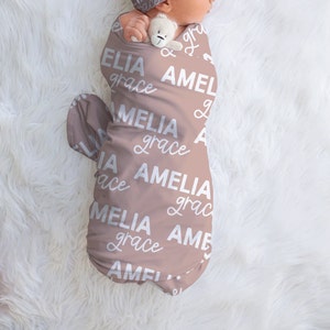 Personalized Baby Name Swaddle, Newborn Name Swaddle, Girl Swaddle, Hospital Blanket, Baby Shower Gift, Custom Baby Gift, Custom Coming Home