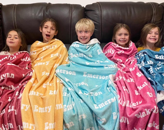 Personalized Custom Blanket, Name Blanket, Blanket Gift, Baby Blanket, Kids Blanket, Personalized Gift, Custom Gift, Retro Blanket, Boho
