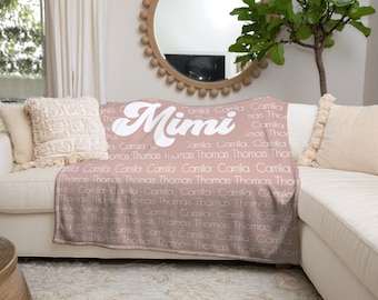 Mimi Blanket, Personalized Custom Blanket, Name Blanket, Mothers Day Gift, Grandma Gift, Grandma Name Blanket, Personalized Grandma Gift
