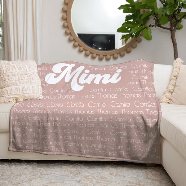 Mimi Blanket, Personalized Custom Blanket, Name Blanket, Mothers Day Gift, Grandma Gift, Grandma Name Blanket, Personalized Grandma Gift