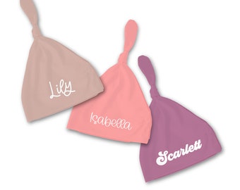 Personalized Newborn Knot Hat, Custom Baby Gift