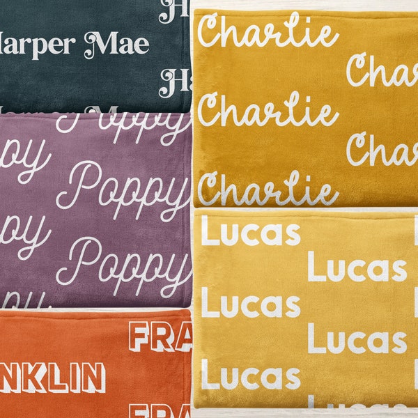 Personalized Custom Blanket, Name Blanket, Blanket Gift, Baby Blanket, Kids Blanket, Personalized Gift, Custom Gift, Retro Blanket, Boho