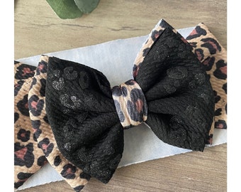 Cheetah Print Head Wrap - Head Wrap With Bow