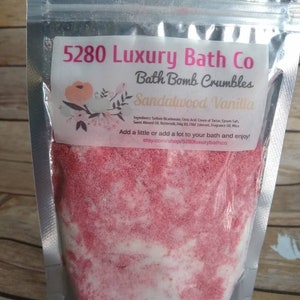 SANDALWOOD VANILLA Fairy Bath Dust, Bath Bomb Crumbles, Bubble Bath Dust, Colorful Bath, Bath Fizzing Crumbles, Bath Bomb in a Bag