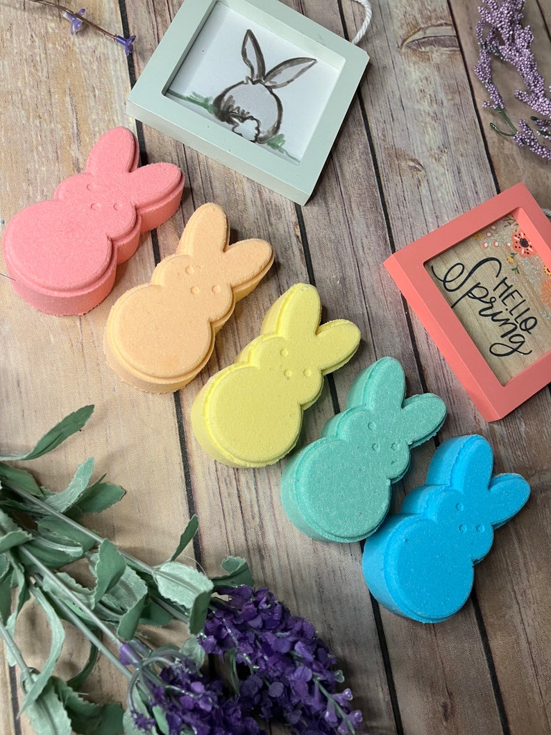 Easter Bath Bomb Easter Basket Stuffer Peeps Easter Bath Bomb Easter Treats Party Favors Peeps Bunny Bath Bomb Gift under 5 image 3