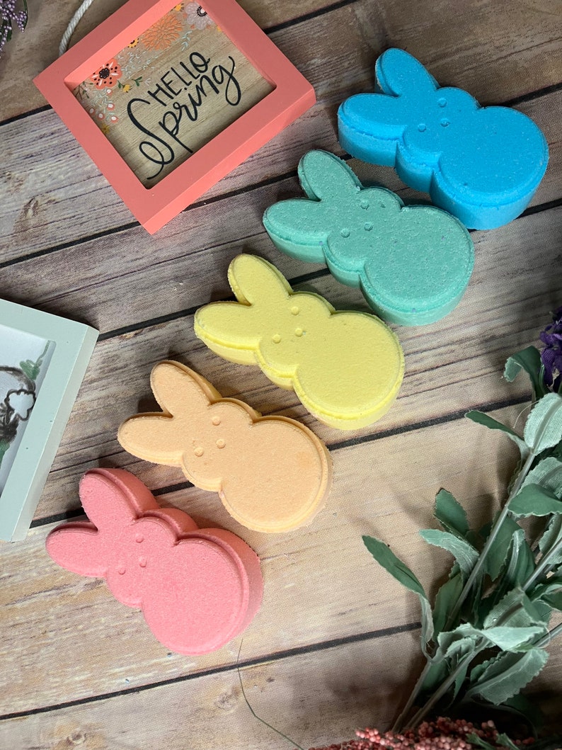 Easter Bath Bomb Easter Basket Stuffer Peeps Easter Bath Bomb Easter Treats Party Favors Peeps Bunny Bath Bomb Gift under 5 image 2