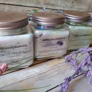 Bath Salts | Mother&#39;s Day Gifts | Bulk Bath Salts | Himalayan Bath Salt | Lavender Bath Soak | Rose Bath Salts | Self Care Gifts 18 oz | Spa