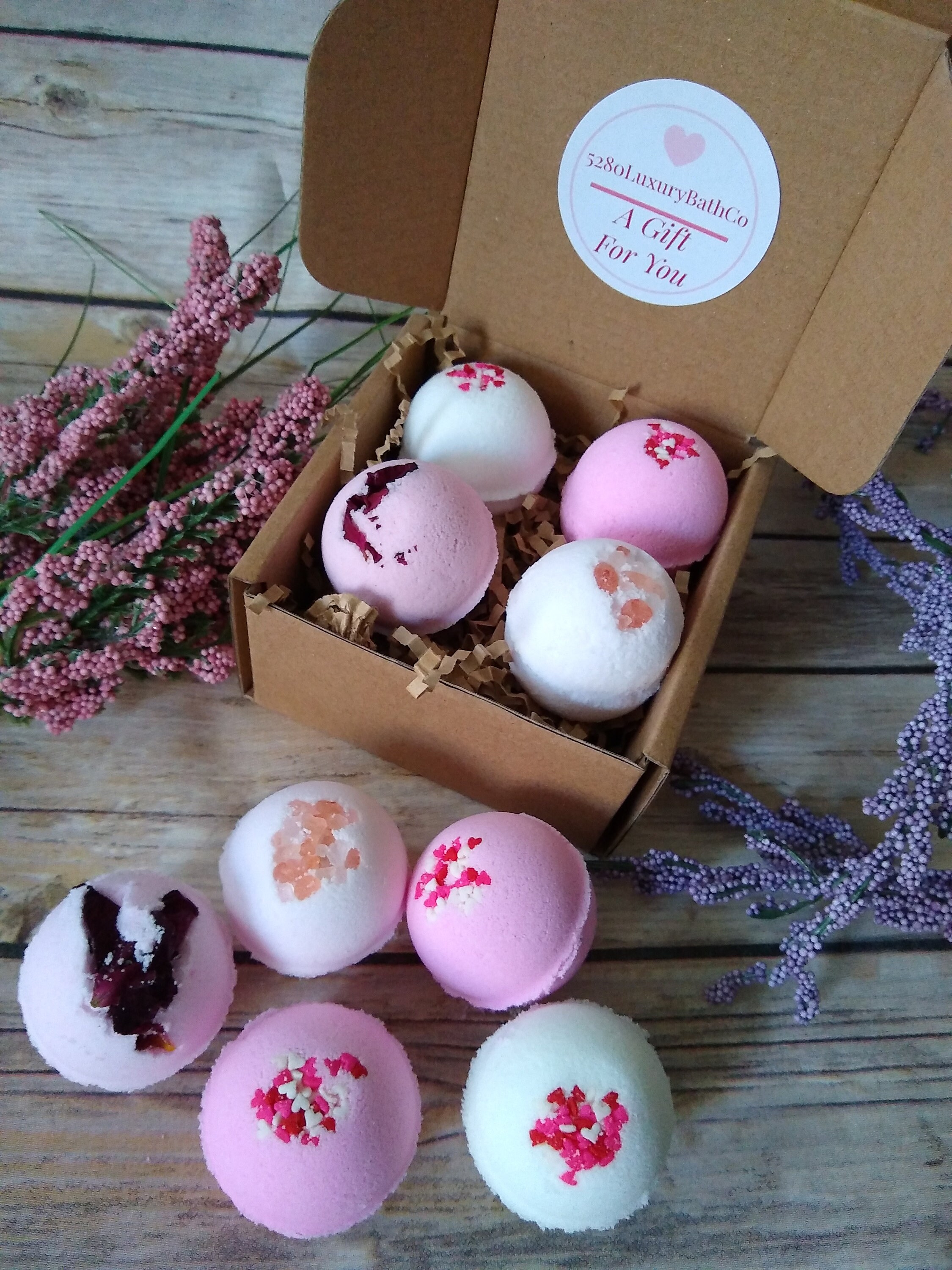 MINI Bath Bomb Gift Set 4 Spa Gift for Her Small Bath Bombs Gift Under 10 Bath Bomb Variety Bridal Favors Party Favors Birthday Self-Care