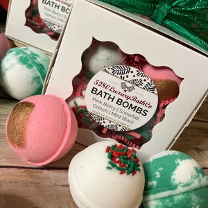 Weihnachtliches Badebomben-Geschenkset mit 4 kleinen Badebomben (unter 15 €) – Ideal als Geschenk für Lehrer, Gastgeschenke oder für Kollegen.