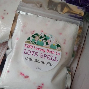 Mothers Day Love Spell 3.5oz Bath Bomb Fizzy Bath, Valentine Bath Bombs, Bath Dust, Bath Fizzy, Party Favors, Stocking Stuffers Gift under 5