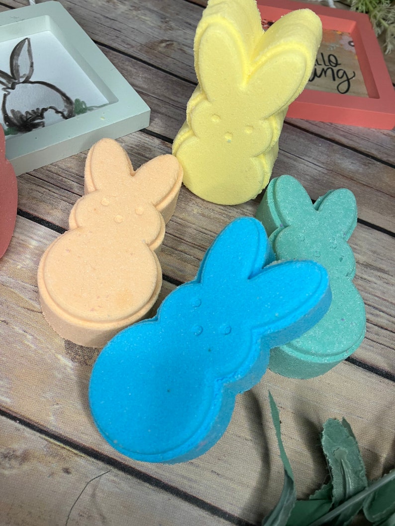 Easter Bath Bomb Easter Basket Stuffer Peeps Easter Bath Bomb Easter Treats Party Favors Peeps Bunny Bath Bomb Gift under 5 image 6