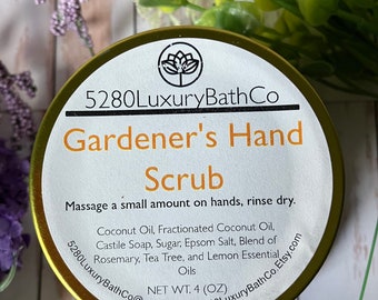 Gardener's Hand Scrub | Sugar Scrub | Gift for Gardener | Hand Scrub | Gift under 10 | Stocking Stuffer | Salt Scrub