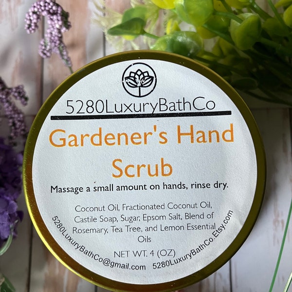 Gardener's Hand Scrub | Sugar Scrub | Gift for Gardener | Hand Scrub | Gift under 10 | Stocking Stuffer | Salt Scrub