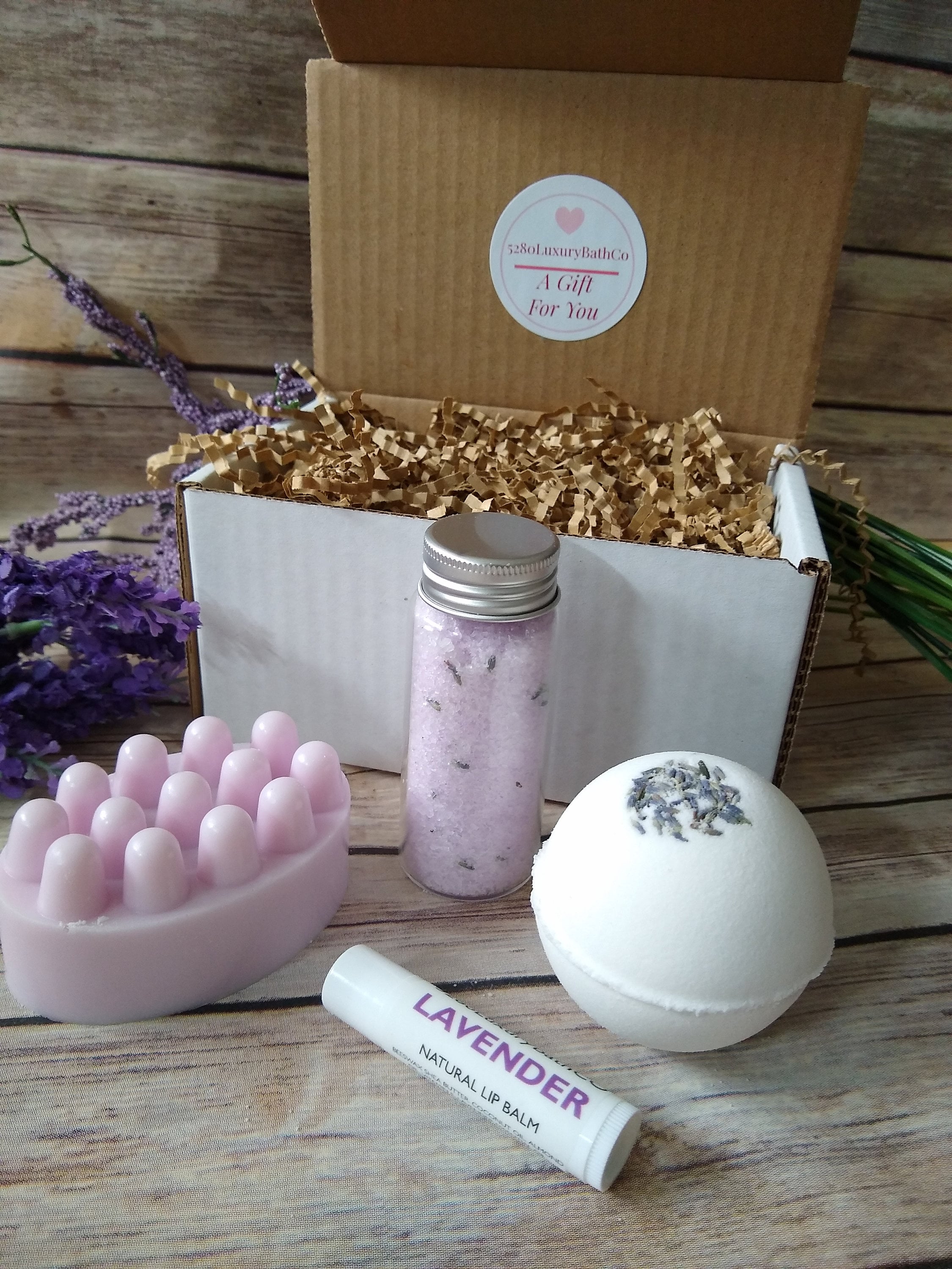 Mother's Day Mini Spa Gift Set LAVENDER Bath Gift Set 4pc | Etsy