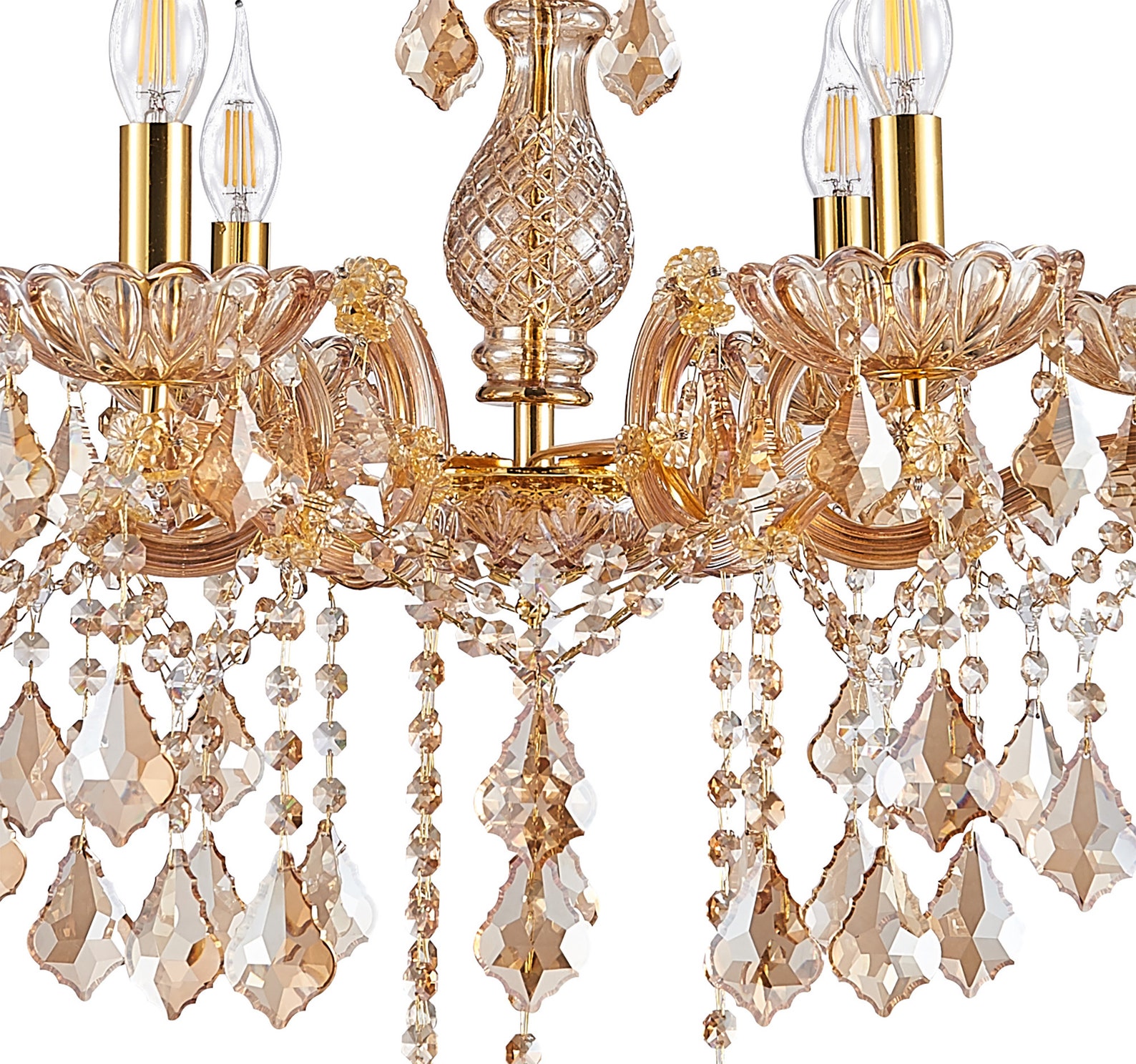 K9 Cristal moderno candelabro con 6 luces con acabado de color | Etsy