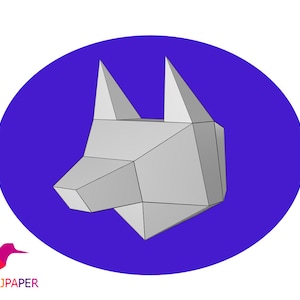 fox flat templates Fox 3D Papercraft Low Poly papercraft template Paper Sculpture pepakura pattern template