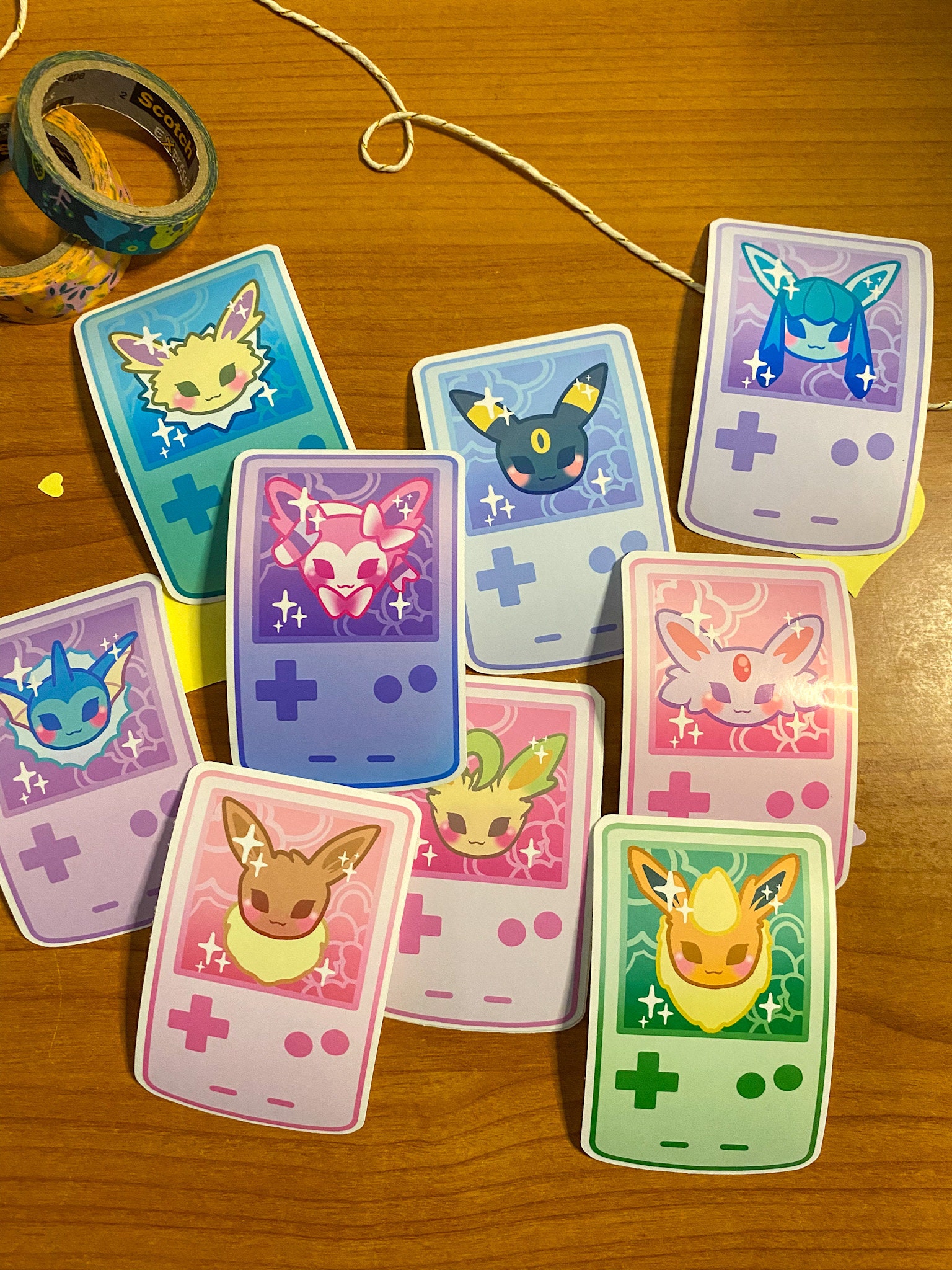 Cute Gameboy Stickers Eeveelution Gameboy Sticker Pack Etsy